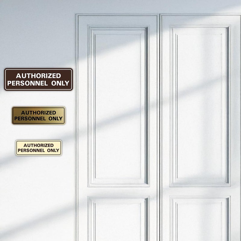 All Quality Standard AUTHORIZED PERSONNEL ONLY Wall or Door Sign - Secure Access Control - Easy Installation - Red - Large (1 Pack) - Image 5